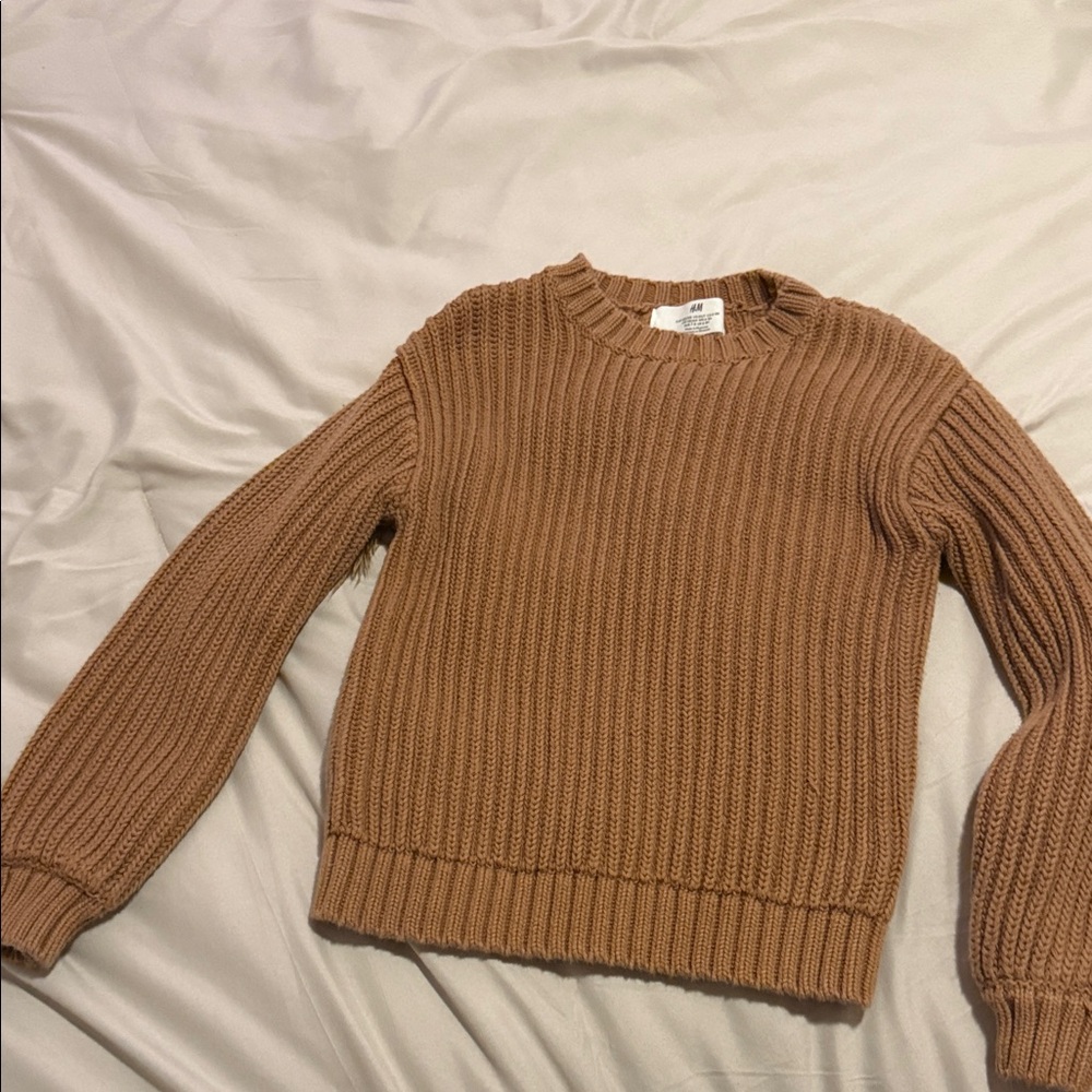 H&M Women's Brown Ribbed Sweater